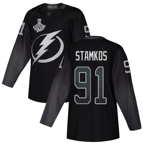 Adidas Tampa Bay Lightning Men #91 Steven Stamkos Black Alternate Authentic 2020 Stanley Cup Champions Stitched NHL Jersey->tampa bay lightning->NHL Jersey